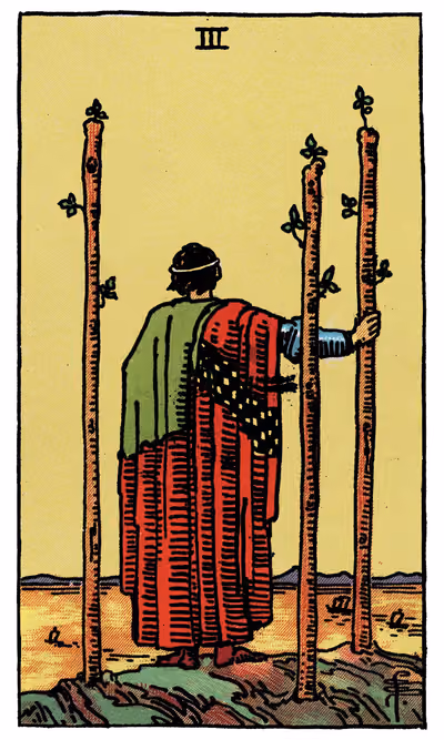 Three of Wands - Tarot Card