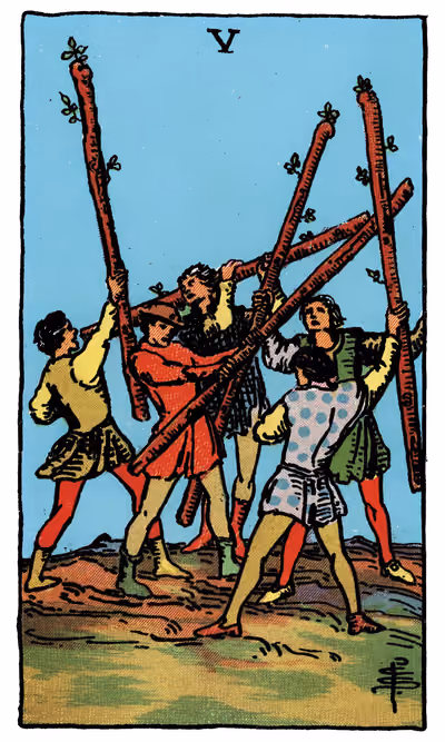 Five of Wands - Tarot Card
