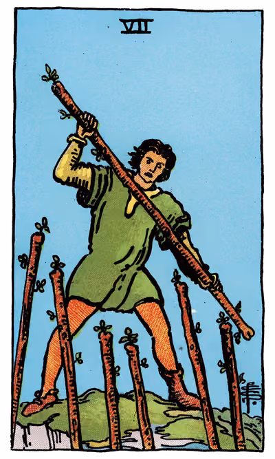 Seven of Wands - Tarot Card