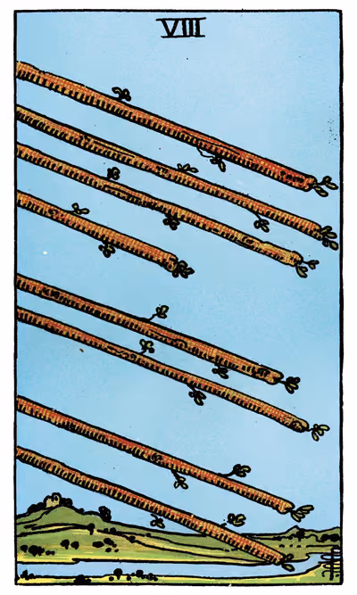 Eight of Wands - Tarot Card