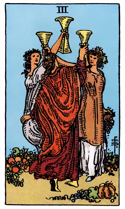Three of Cups - Tarot Card