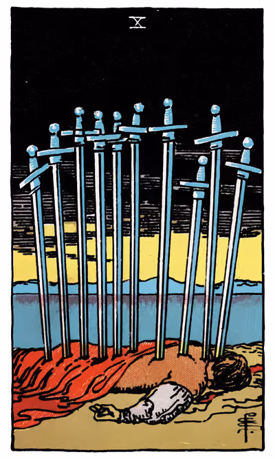 Ten of Swords - Tarot Card