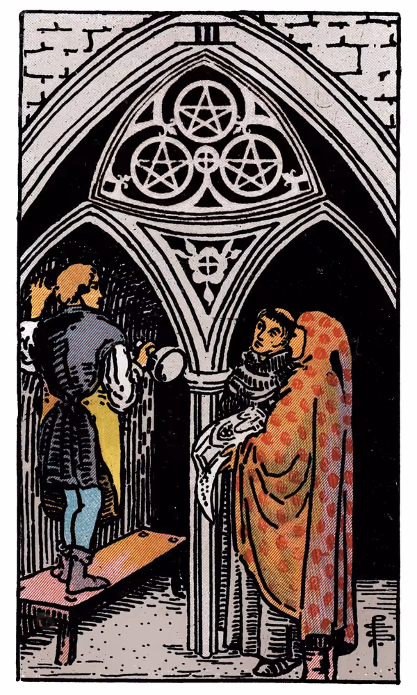Three of Pentacles - Tarot Card