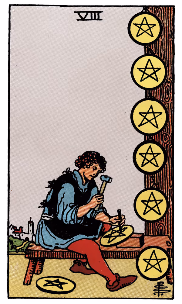 Eight of Pentacles - Tarot Card